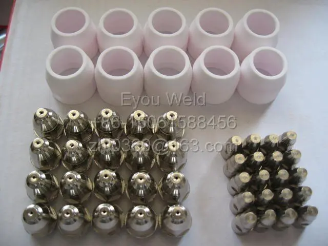 50pcs Air Plasma Cutter Cut Consumable For P80 WELDING MACHINE Consumables Tips&Electrodes&Shield Cups, FREE SHIPPING by CPAM