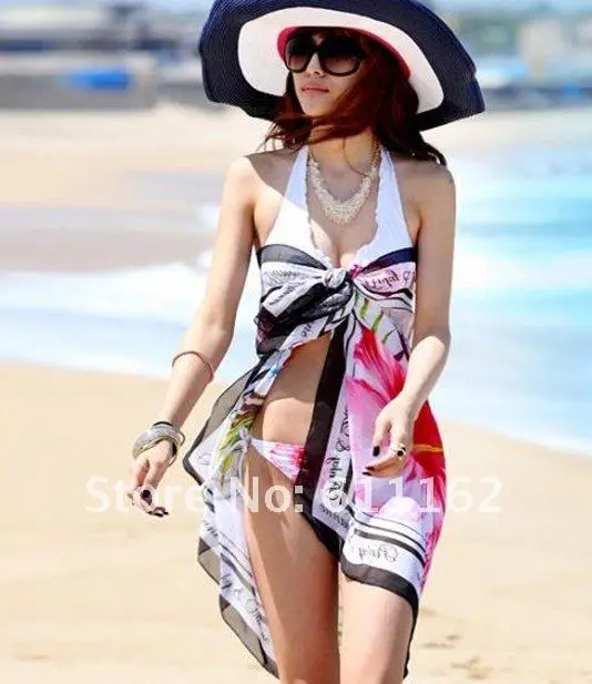 top quality 10pcs women's Chiffon Swim Wear/Beach scarves/Swimwear/Bikinis/Colorful random/Mix order