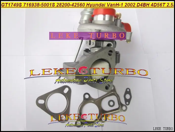 GT1749S 716938-5001S 716938 28200-42560 Hyundai Van 2002 H-1 D4BH 4D56T 2.5L 140HP Turbocharger -