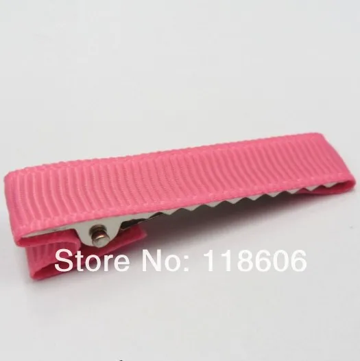 Shocking Pink Grosgrain Ribbon Wrapped Alligator Clips .jpg