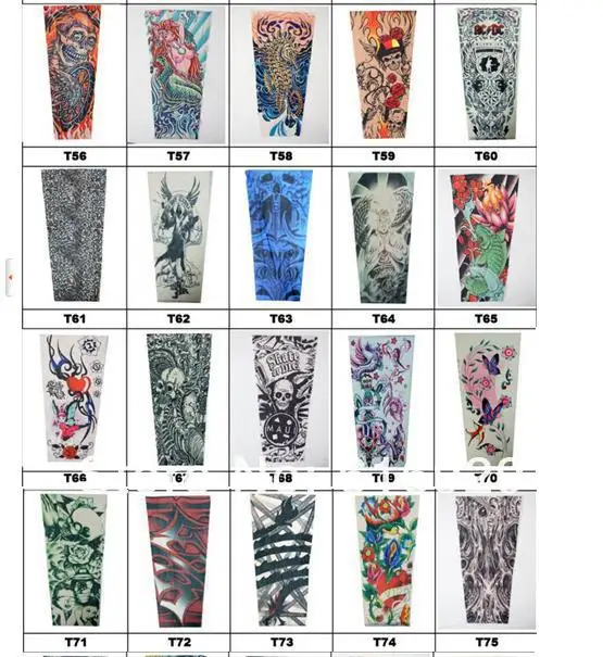 Tattoo Sleeves Outdoor Leg Men Tattoos Uv Sunscreen Cycling Arm Long Style Female Flowers Arm-3332.JPG
