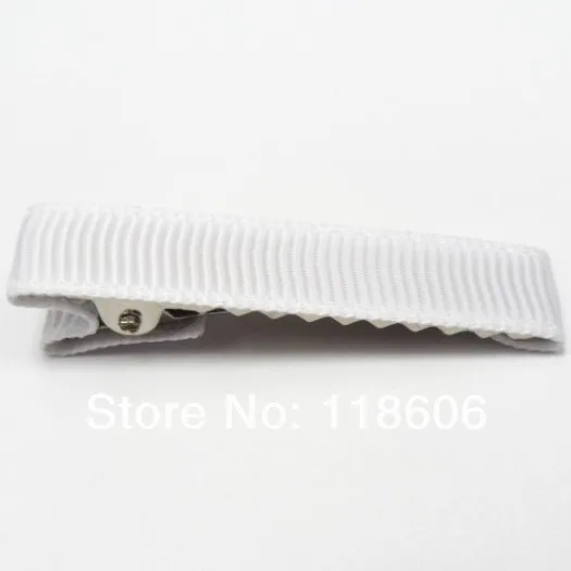 White Grosgrain Ribbon Wrapped Alligator Clips .jpg