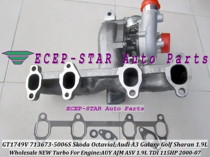 GT1749V 713673  713673-5006S 038253019D Turbo Turbocharger Fit for Skoda Octavia I 2000-2007;Audi A3 Galaxy Golf Sharan 1.9L TDI AUY AJM ASV 115HP (3)