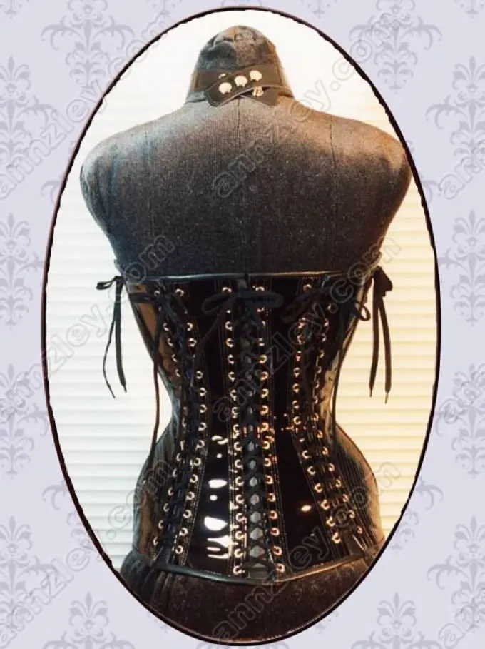 Shiny Black Patent Leather Strap Lacing Corset Tops (2).jpg_.webp