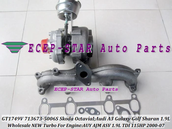 GT1749V 713673  713673-5006S 038253019D Turbo Turbocharger Fit for Skoda Octavia I 2000-2007;Audi A3 Galaxy Golf Sharan 1.9L TDI AUY AJM ASV 115HP (4)