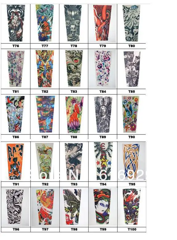 Tattoo Sleeves Outdoor Leg Men Tattoos Uv Sunscreen Cycling Arm Long Style Female Flowers Arm-33332.JPG