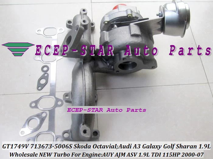 GT1749V 713673  713673-5006S 038253019D Turbo Turbocharger Fit for Skoda Octavia I 2000-2007;Audi A3 Galaxy Golf Sharan 1.9L TDI AUY AJM ASV 115HP (5)