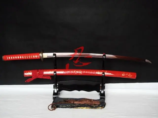 hand made japanese samurai katana dragon tsuba titanium adsorb folded steelsword