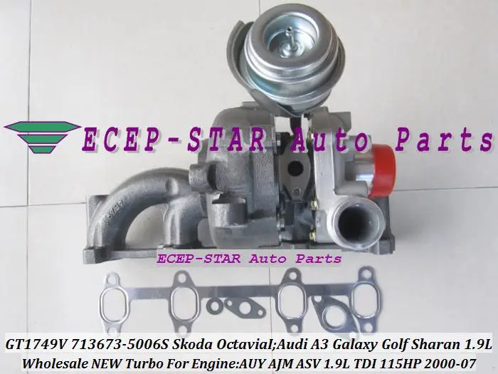 GT1749V 713673  713673-5006S 038253019D Turbo Turbocharger Fit for Skoda Octavia I 2000-2007;Audi A3 Galaxy Golf Sharan 1.9L TDI AUY AJM ASV 115HP (7)