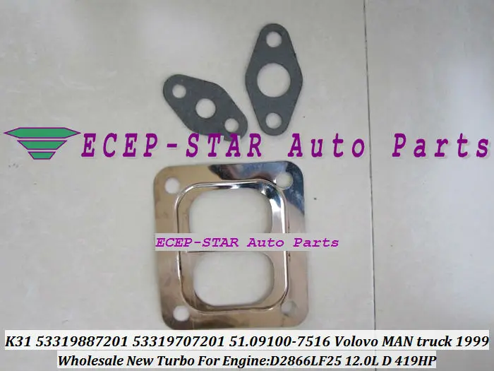 K31 53319887201 53319707201 51.09100-7516 Volovo MAN truck D2866LF25 1999 12.0L D 419HP Turbine turbocharger