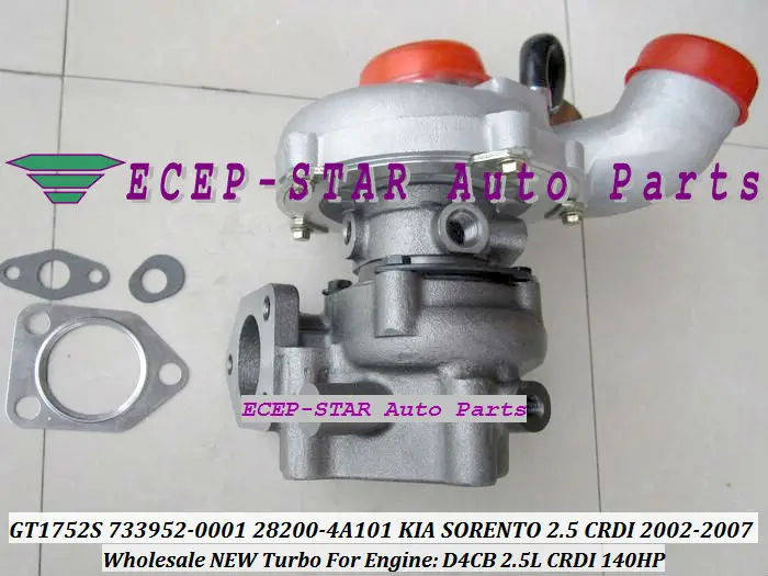GT1752S 733952-0001 28200-4A101 fit for KIA SORENTO diesel engine D4CB 2.5L CRDI 2002- 140HP turbocharger 733952-5001S TURBO (2)