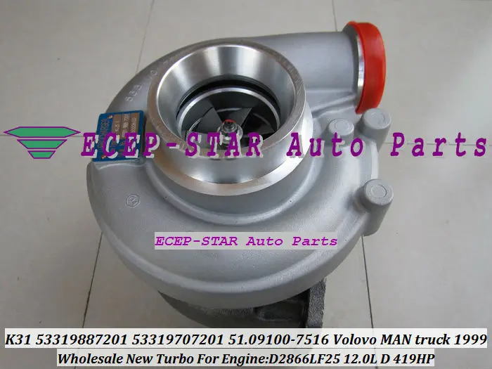 K31 53319887201 53319707201 51.09100-7516 Volovo MAN truck D2866LF25 1999 12.0L D 419HP Turbine turbocharger (4)