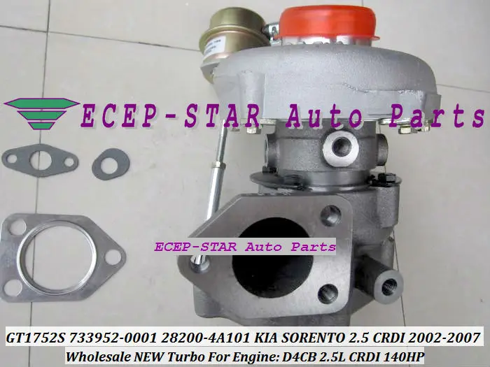 GT1752S 733952-0001 28200-4A101 fit for KIA SORENTO diesel engine D4CB 2.5L CRDI 2002- 140HP turbocharger 733952-5001S TURBO (3)