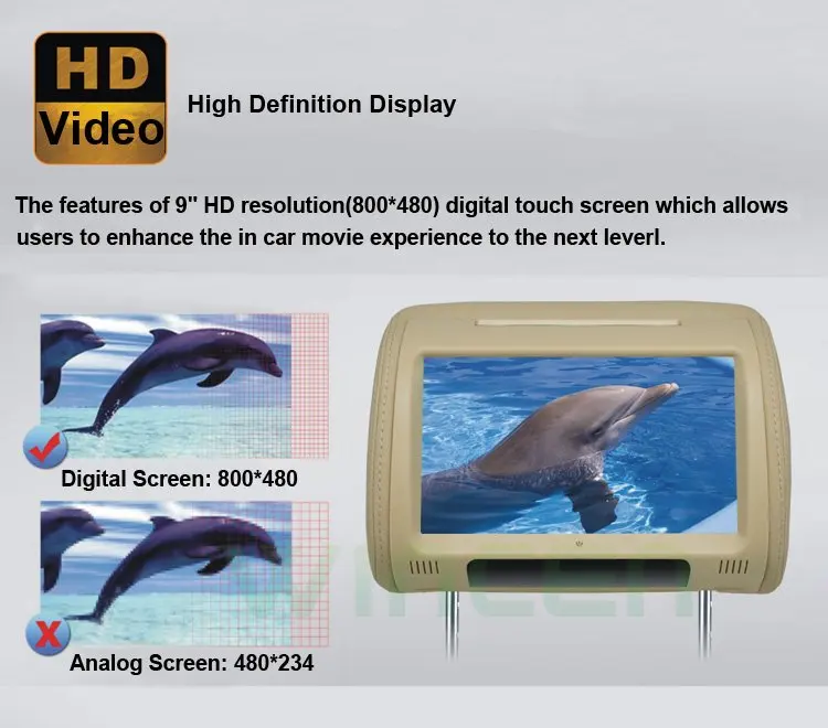 Perfect 2012!!! 9 inch Digital Touch Screen Car Headrest DVD Player + 32Bit Game+IR+USB+SD+FM  Free Dual Channel  IR Wirelss Headphone 7