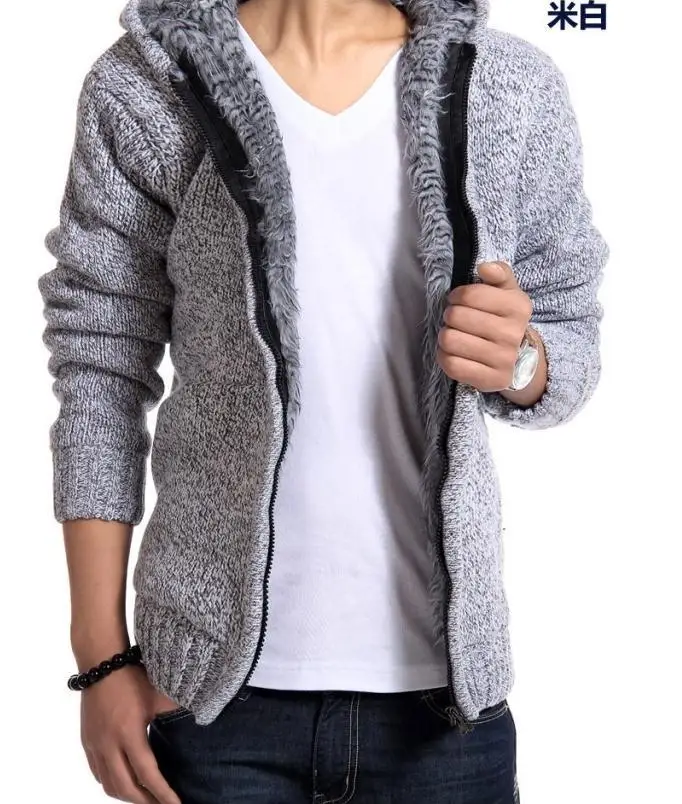 knitted cardigan with hood