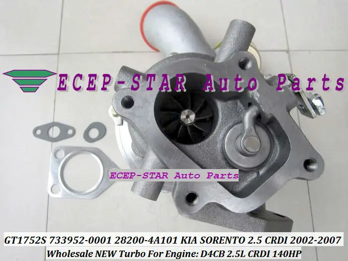 GT1752S 733952-0001 28200-4A101 fit for KIA SORENTO diesel engine D4CB 2.5L CRDI 2002- 140HP turbocharger 733952-5001S TURBO