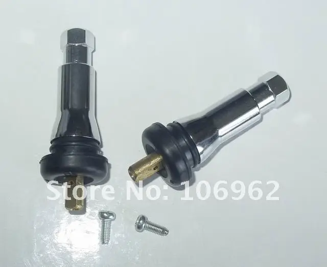 Wholesale - 100 pcs/lot TPMS413AC Chromed Tire (tyre) valves snap-in tubeless valves (natural rubber) for TPMS