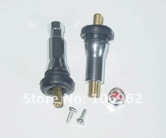 Wholesale - 100 pcs/lot TPMS413AC Chromed Tire (tyre) valves snap-in tubeless valves (natural rubber) for TPMS