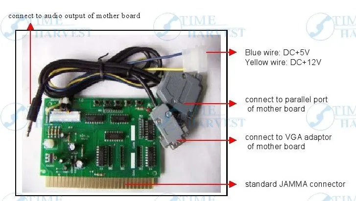 2 Pcs PC to jamma converter board/PC2Jamma/computer to arcade game machine/computer to cabinet/amusement machine