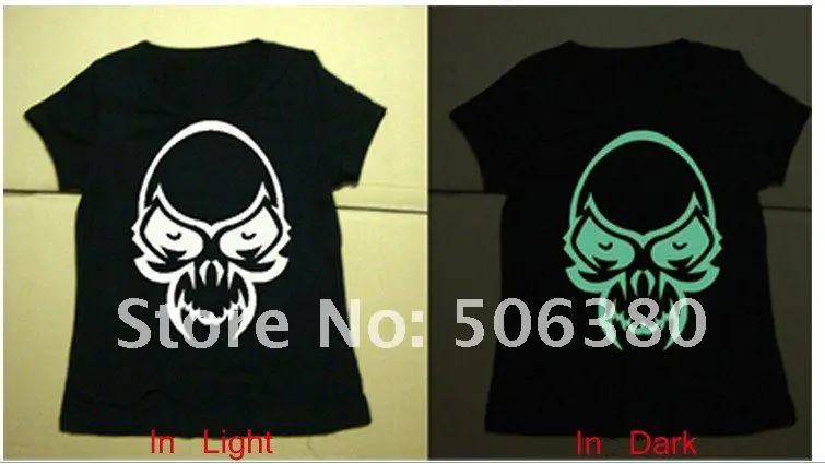 Vinil de Transferência de Calor T-shirt de Impressão Plotter de Corte a Impressão da Imprensa do Calor Frete Grátis Metros T-shirt Glow-in-the-escuro pu 25 3 Vinil De Transferência De Calor T-shirt de