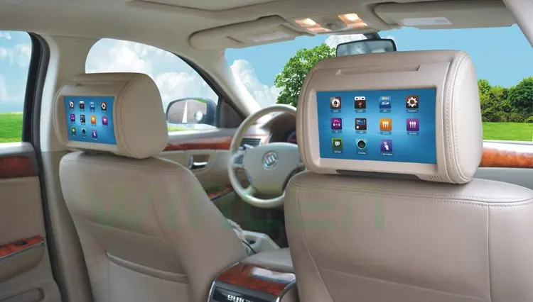Best 2012!!! 9 inch Digital Touch Screen Car Headrest DVD Player + 32Bit Game+IR+USB+SD+FM  Free Dual Channel  IR Wirelss Headphone 1