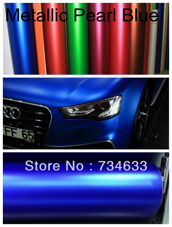 metallic pearl blue matte vinyl wrap