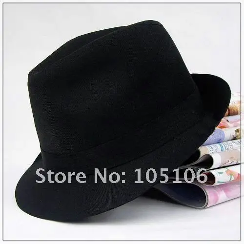 Black Fedora Hats Hat Top Solid Caps 