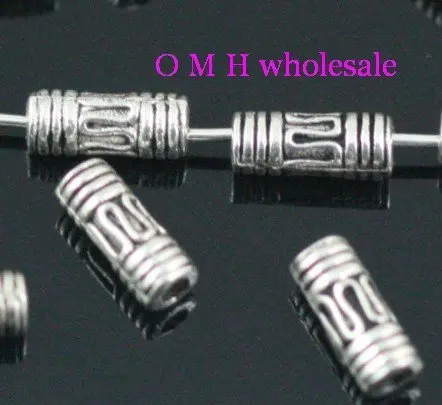 OMH wholesale Free ship 660pcs tibetan silver tube spacer beads Jewelry metal beads 8X3mm ZL135