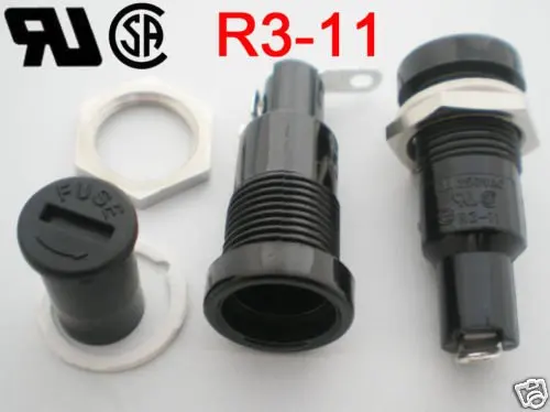 Fuse Holder  R3-11 for 5x20mm Fuse  10 Pcs 10A 250V