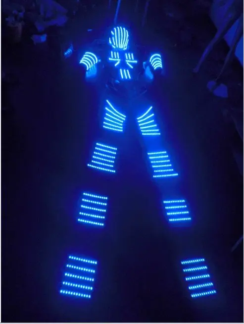 Hot sale Glowing LED David  robot suit for evening performance/ stage dance/ club device/ evening party /carnival halloween suit