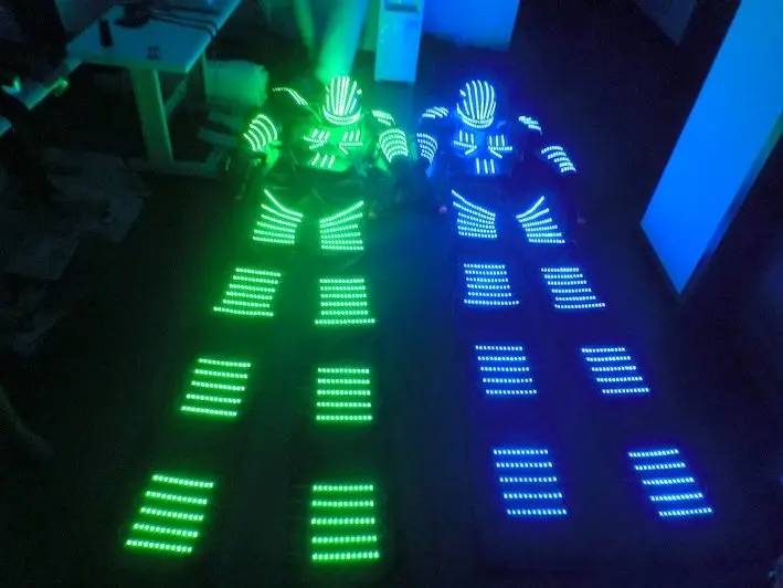 Hot sale Glowing LED David  robot suit for evening performance/ stage dance/ club device/ evening party /carnival halloween suit