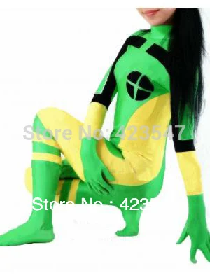 Green & yellow and black spandex X-men Rogue Super...