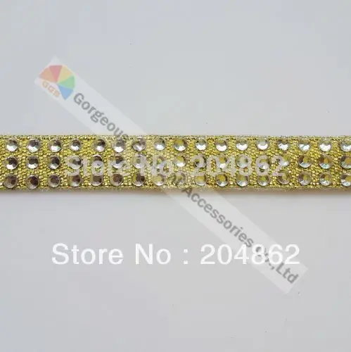 Free shipping 10yards/lot 3 row clear crystal diam...