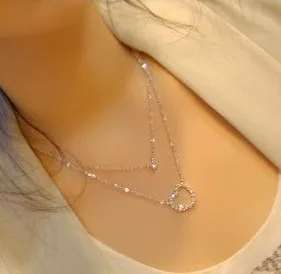 Hight Qulity Fashion/silver long Double layer hear...