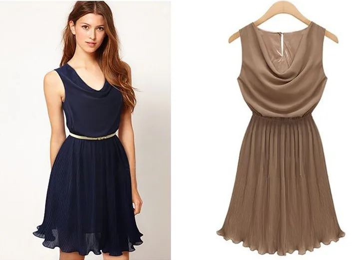 2014 Sale Top Fasion Natural Knee-length A-line O-neck Tank 2013...