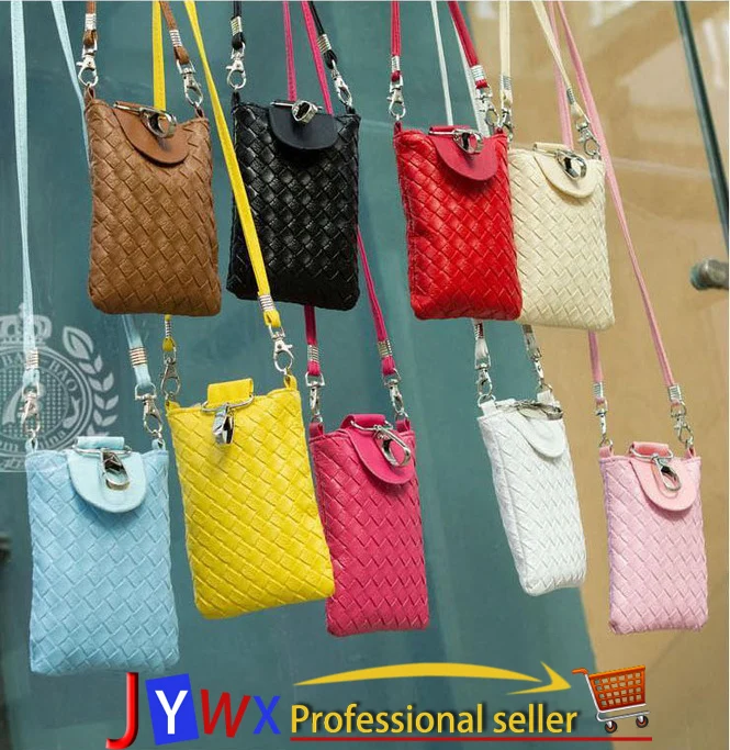 2014 New Fashion  women ' plaid woven phone bag Un...