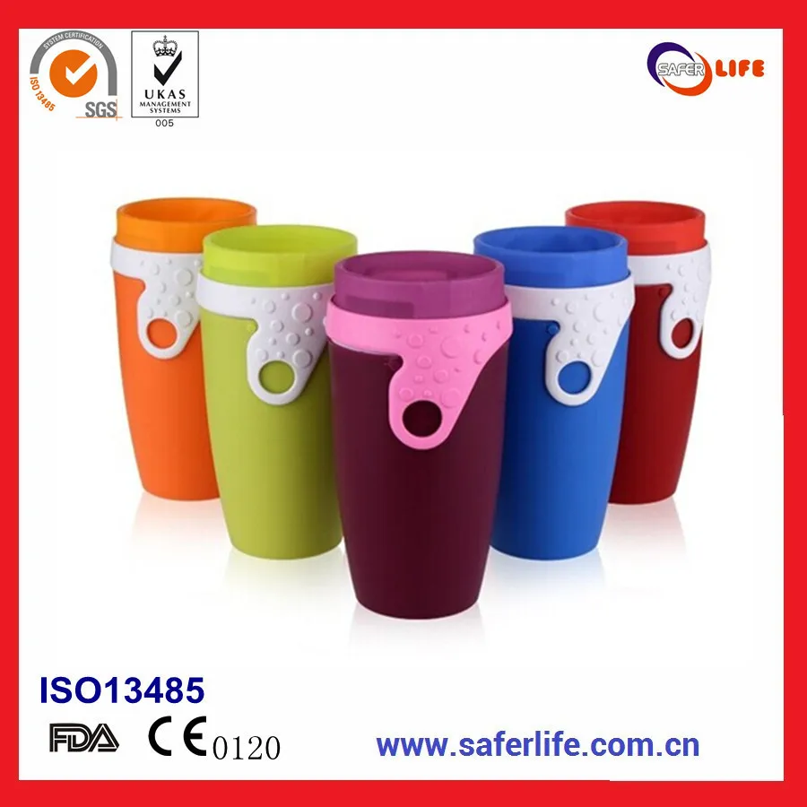 2014 promotional double wall plastic drinking magi...