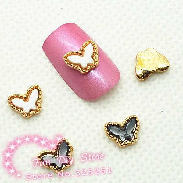 Fashion 3D Alloy black butterfly nail art decorati...