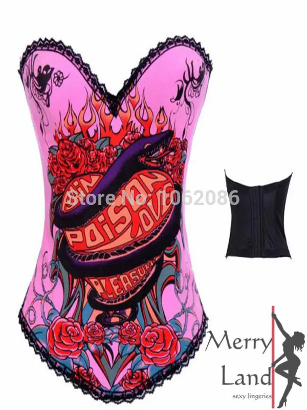 Free Shipping Europe Sexy Ladies Corset Rose Corse...
