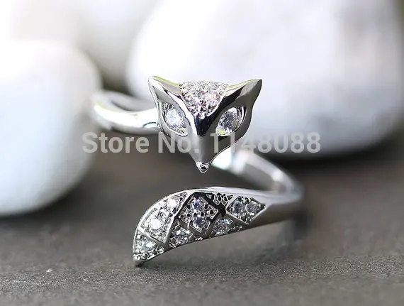 Fox Ring  Adjustable Crystal Animal Ring Woodland ...
