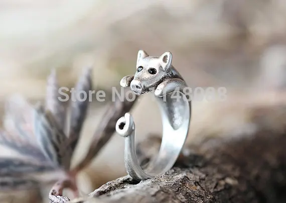 Cute mini Pig Ring  Retro Burnished Animal Miniatu...