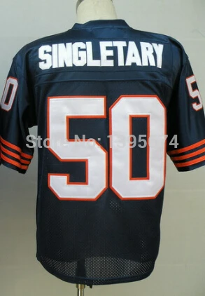 Elite Men's Mike Singletary Navy Blue Jersey - #50 Football