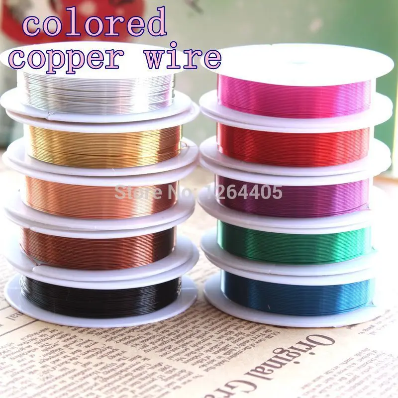 accessories jewelry for DIY (mixed min order 2 pieces shipping) 9m/roll 0.5mm Diameter  colored copper wire