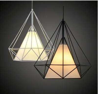 Black & White 38cm Wrought Iron Pendant Lights cre...