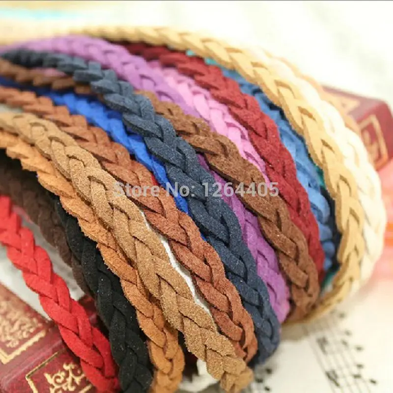 6mmx2.5mm DIY Jewelry Findings multilayer Flat Woven Velvet Braided cord Soft texture necklace&bracelets cords