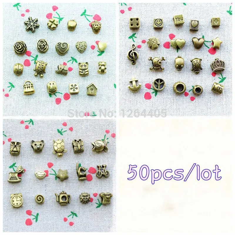 DIY retro jewelry accessories, 50pcs / lot Alloy perforation Beads (Random delivery)