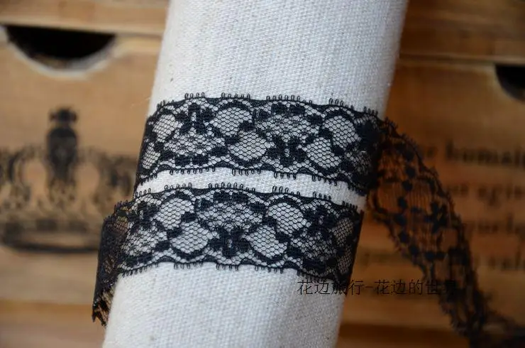 Fashion Black Gauze Embroidery Lace for Bags Cloth...