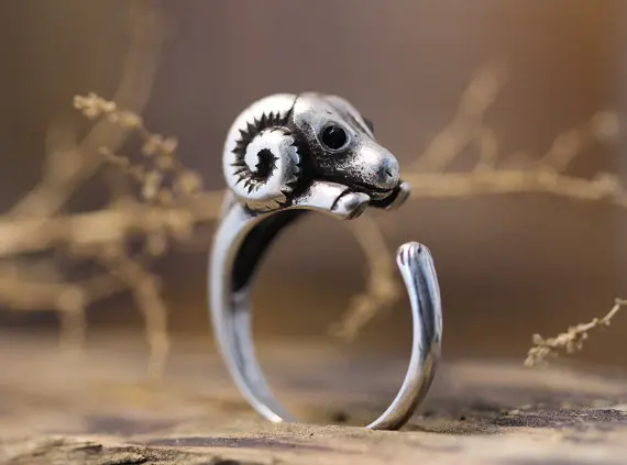 2015 Newest Listed  Sheep Ring Lamb Antique Silver...