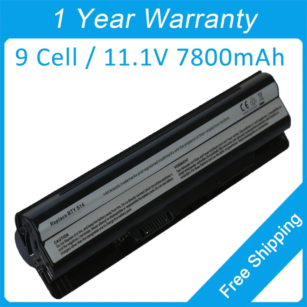 New 9 cell laptop battery BTY-S14 for MSI CR650 FR...