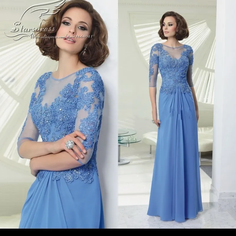 2015 New-Arrivals Sheath Half Sleeve Scoop Chiffon...